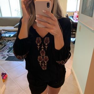 Black long sleeve blouse